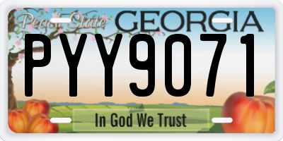 GA license plate PYY9071