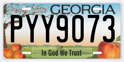 GA license plate PYY9073