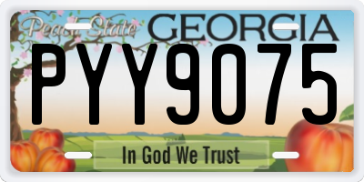 GA license plate PYY9075