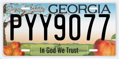 GA license plate PYY9077