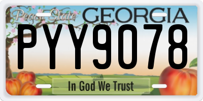 GA license plate PYY9078