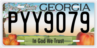 GA license plate PYY9079