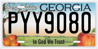GA license plate PYY9080