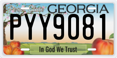 GA license plate PYY9081