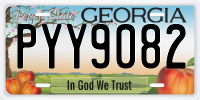 GA license plate PYY9082