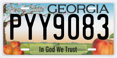 GA license plate PYY9083