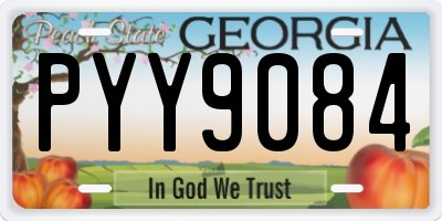 GA license plate PYY9084