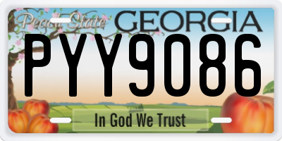 GA license plate PYY9086