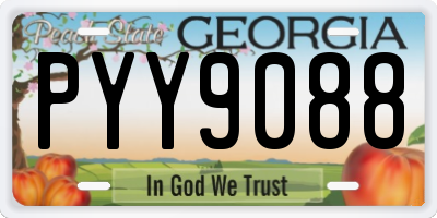 GA license plate PYY9088