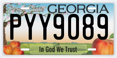 GA license plate PYY9089