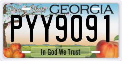 GA license plate PYY9091