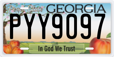GA license plate PYY9097
