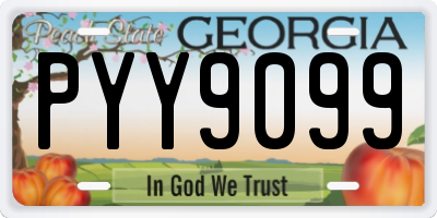 GA license plate PYY9099