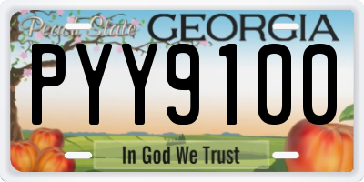 GA license plate PYY9100