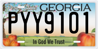 GA license plate PYY9101