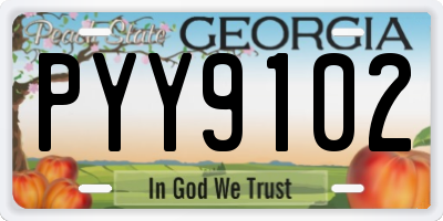 GA license plate PYY9102