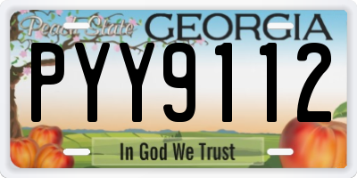 GA license plate PYY9112