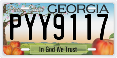 GA license plate PYY9117