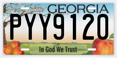 GA license plate PYY9120