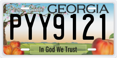 GA license plate PYY9121