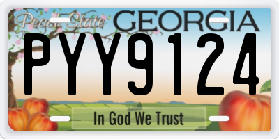 GA license plate PYY9124
