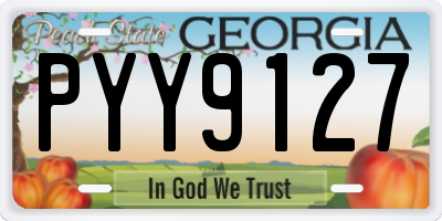 GA license plate PYY9127