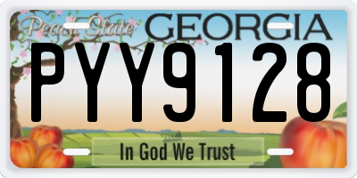 GA license plate PYY9128
