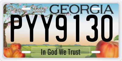 GA license plate PYY9130