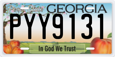 GA license plate PYY9131
