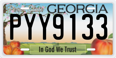 GA license plate PYY9133