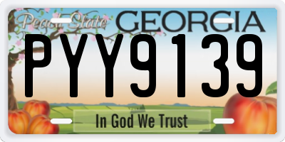 GA license plate PYY9139