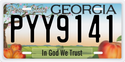 GA license plate PYY9141