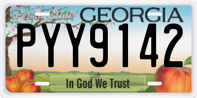 GA license plate PYY9142