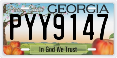 GA license plate PYY9147