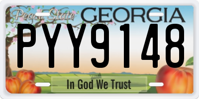 GA license plate PYY9148