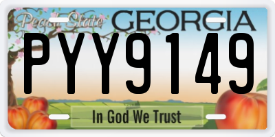 GA license plate PYY9149