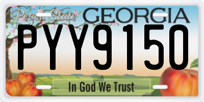 GA license plate PYY9150