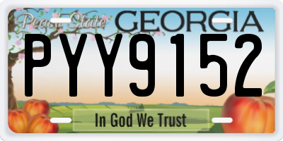 GA license plate PYY9152