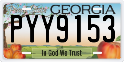 GA license plate PYY9153