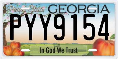 GA license plate PYY9154