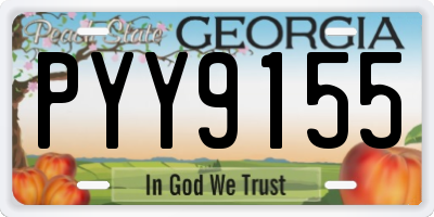 GA license plate PYY9155