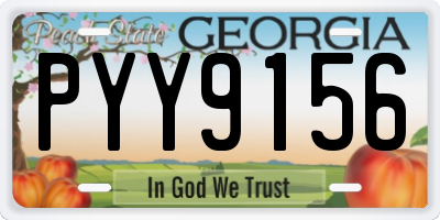 GA license plate PYY9156