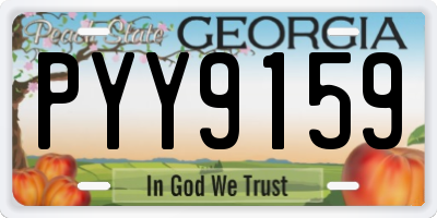 GA license plate PYY9159