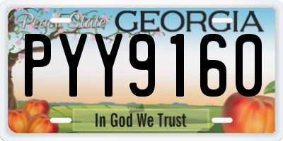 GA license plate PYY9160