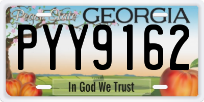 GA license plate PYY9162