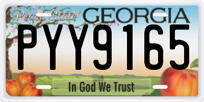 GA license plate PYY9165