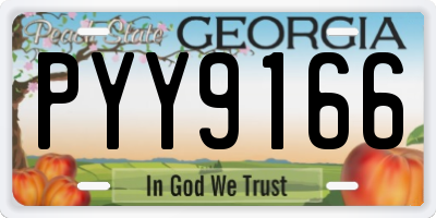GA license plate PYY9166