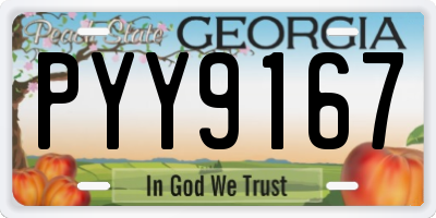 GA license plate PYY9167
