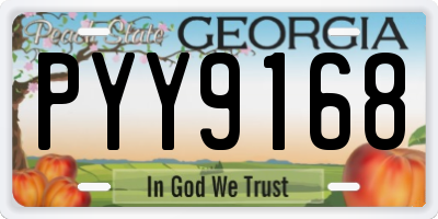 GA license plate PYY9168
