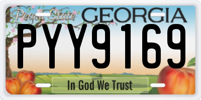 GA license plate PYY9169